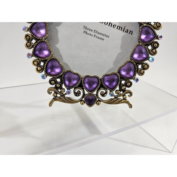 LOT 3 Two's Company Romantic Bohemian 3" Picture Frames Rhinestone Glass Decor - Picture 3 of 12